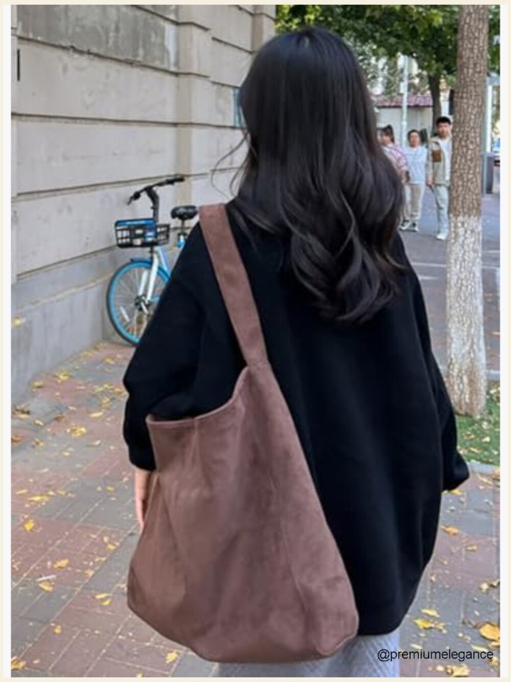 Large Suede Tote Bag Slouchy Shoulder Handbag Travel Hobo Satchel - Picture 4 of 7